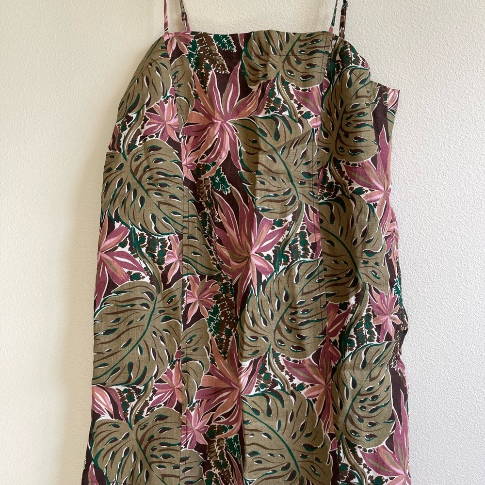 Madewell Goldie 100% Linen Mini Dress Tropical Print